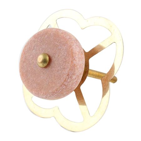 Light Pink Stone Flat Dresser Knob